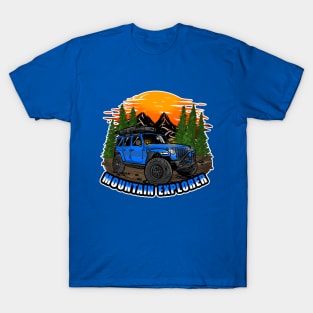 Mountain Explorer Blue Jeep Wrangler Rubicon T-Shirt